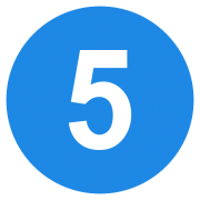 Eo circle blue number 5 svg